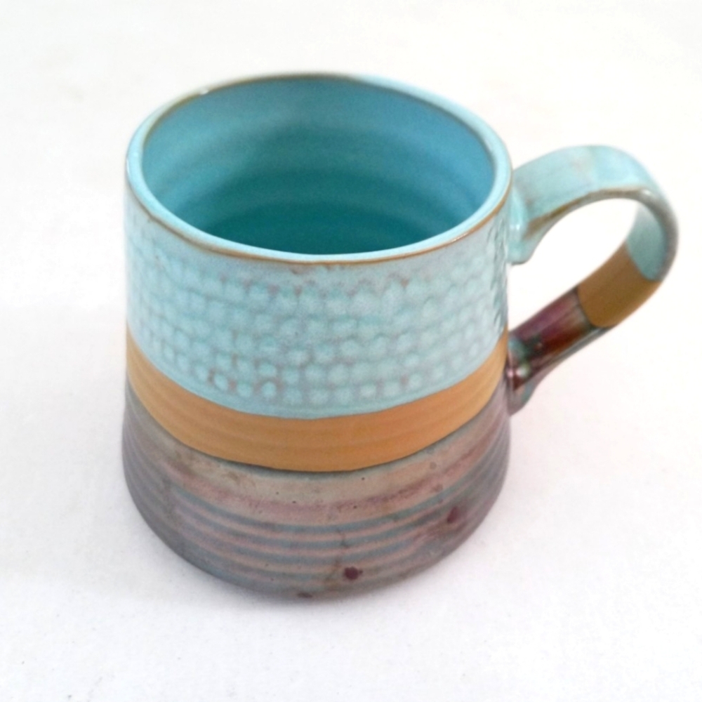 Boston Warehouse Blue and Brown Mug